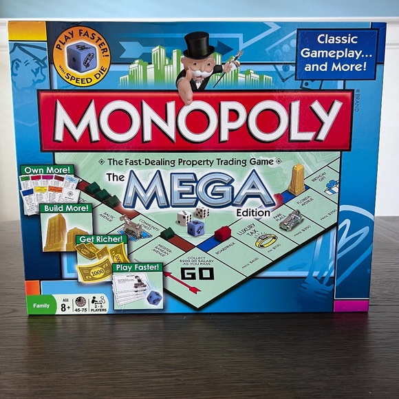 NEW Monopoly MEGA Edition Board Game - Family Fun Game Night Kids & Adults - Picture 2 of 8